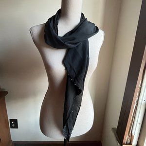 J. Jill Black Silky Scarf with Beading